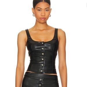 Amanda Uprichard Eunice Tank Faux Leather Medium